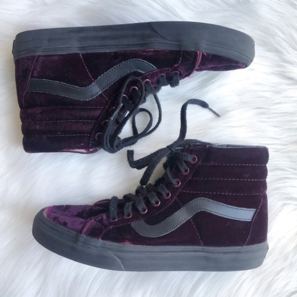 purple velvet vans high tops